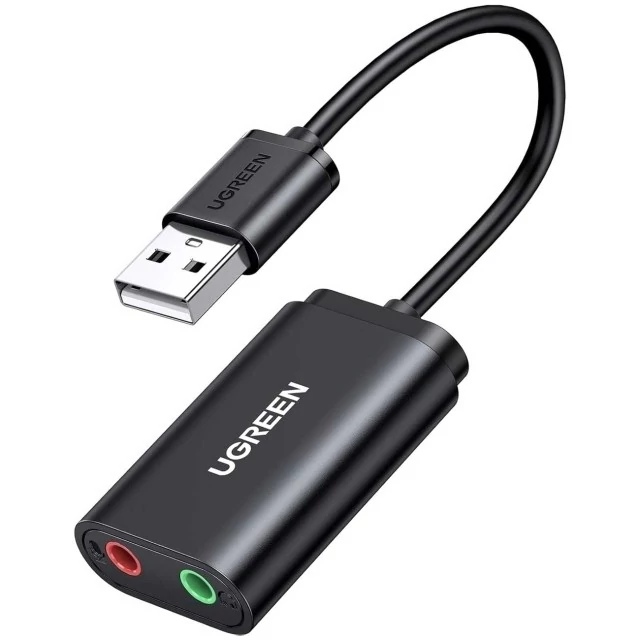 کارت صدا و مبدل USB به جک 3.5 میلی متری  15 سانتی متری یوگرین US205 30143 UGREEN