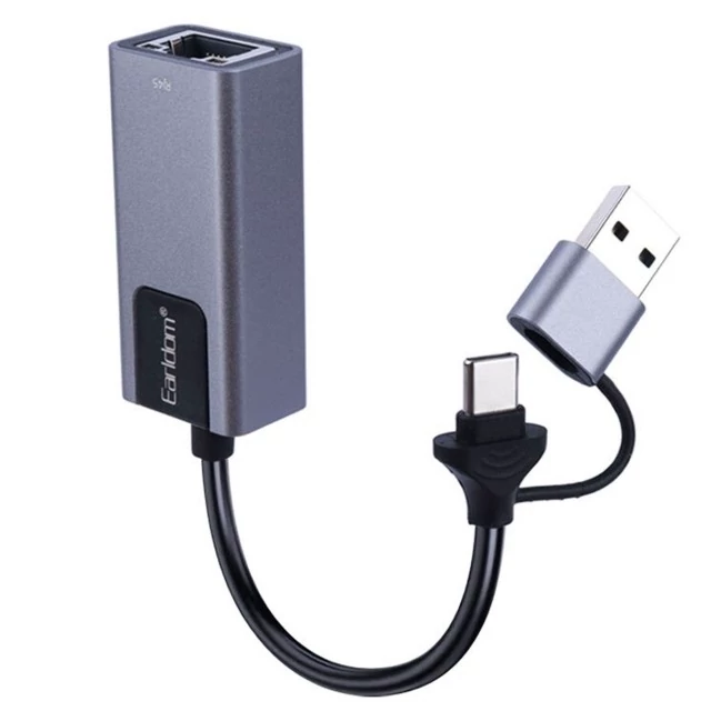 کارت تبدیل تایپ سی  و USB3.0 به LAN ارلدام ET-NC3 EARLDOM