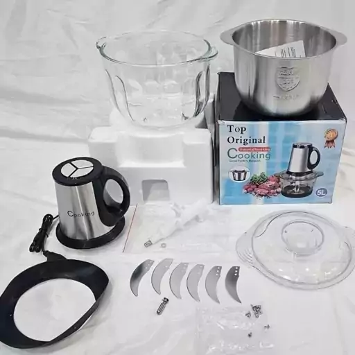خردکن کوکینگ 5لیتری دوقولو 2200وات 2کاسه ،3 سرعته