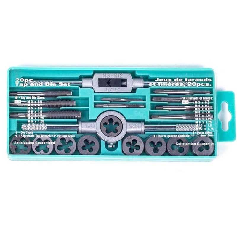 20 پارچه حدیده و قلاویز سایز M3 تا M12