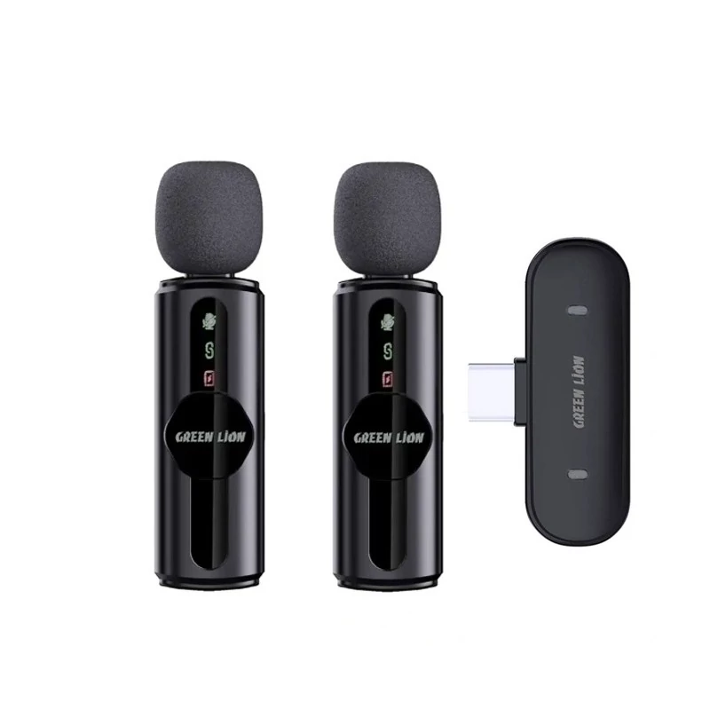 ست میکروفن بی سیم گرین لاین مدل GM-76X با درگاه اتصال USB-C-لایتنینگ-USB-A  7