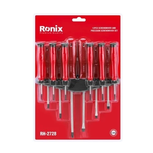 ست 12 عددی ترکیبی پیچ گوشتی و پیچ گوشتی ساعتی مدل RH-2728 رونیکس